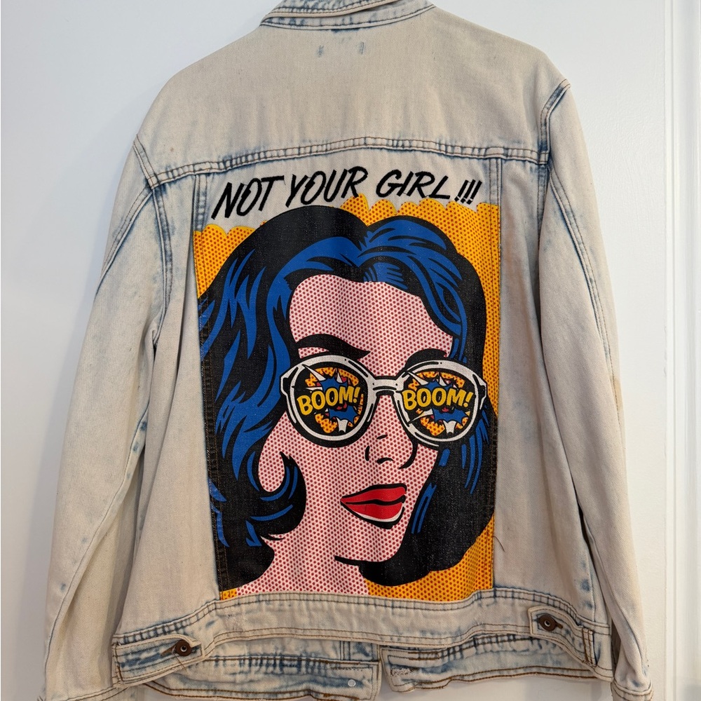 Fashion Nova Light Blue Acid Wash Denim Jacket